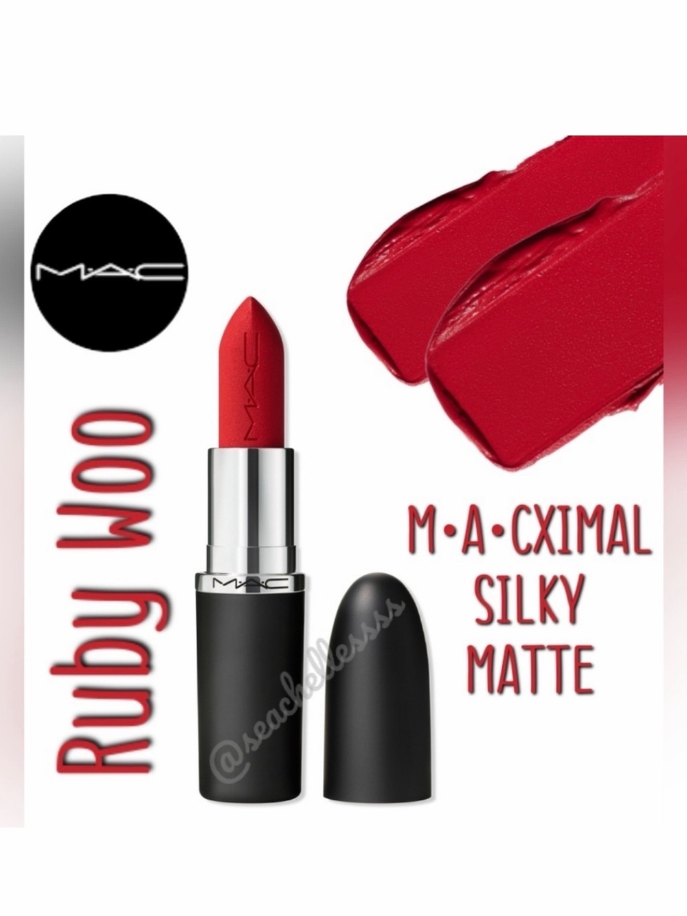 M•A•CIMAL Silky Matte Lipstick Ruby Woo Red Brand New in Box Authentic
